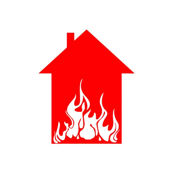 Burning House Vector Illustration Background — Stock Vector
