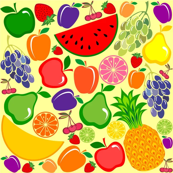 Fruit Vector Illustratie Achtergrond — Stockvector