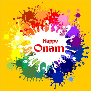 Mutlu Onam vektör illüstrasyon arka planı 