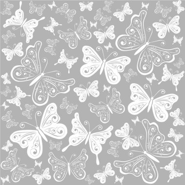 Kelebekli vektör illüstrasyonu 