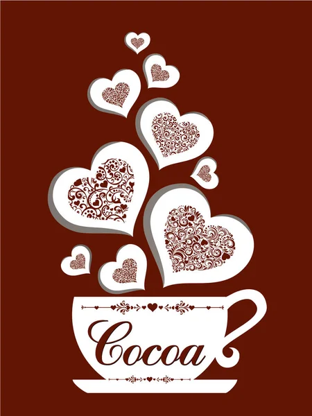 Amor Cocoa Vector Ilustración Fondo — Vector de stock