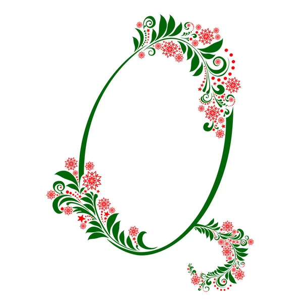 Alphabet Floral Lettre Vectoriel Illustration Fond — Image vectorielle