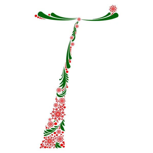 Floral Alphabet Buchstaben Vektor Illustration Hintergrund — Stockvektor