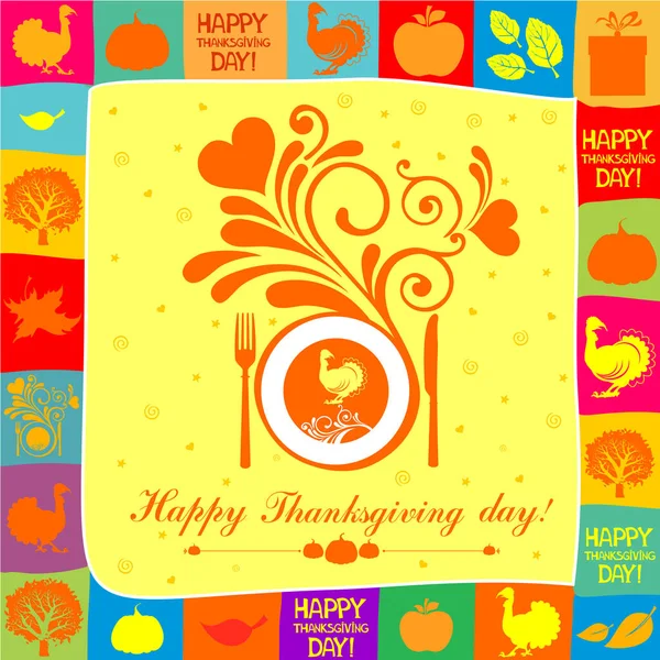 Happy Thanksgiving Day Vecteur Illustration Fond — Image vectorielle