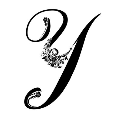 Çiçek alfabesi harf vektör resimleme arkaplanı 