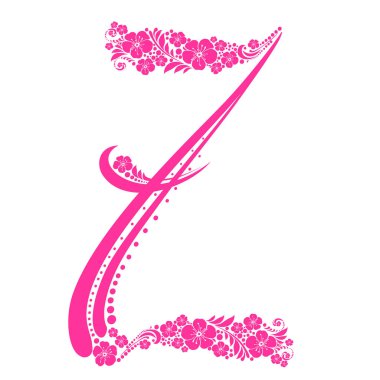 Çiçek alfabesi harf vektör resimleme arkaplanı 