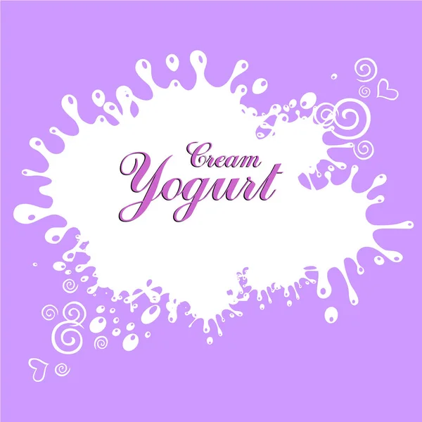 Cream Yogurt Vector Illustration Background — Stock Vector