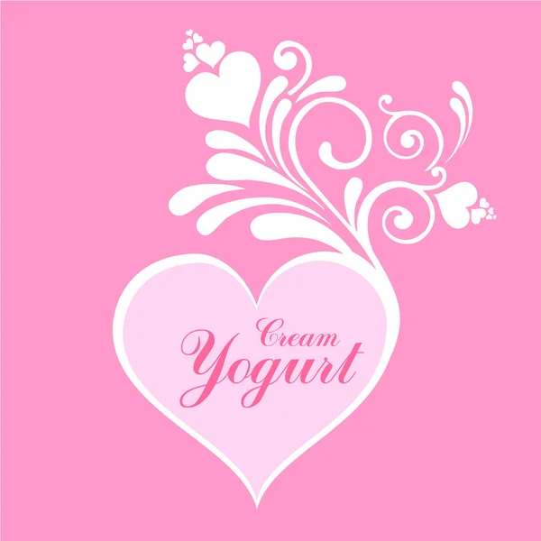 Crème Yogourt Vecteur Illustration Fond — Image vectorielle