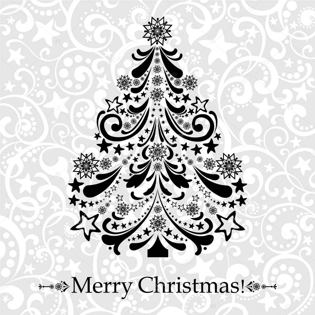 Merry Christmas vector illustration background  