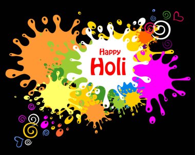Mutlu Holi vektör illüstrasyon arka planı 