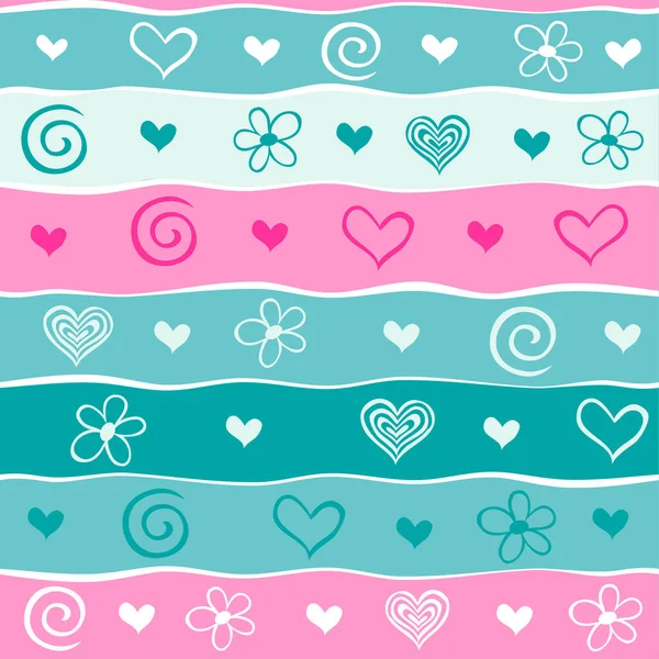 Vector Ilustración Fondo Con Corazones — Vector de stock