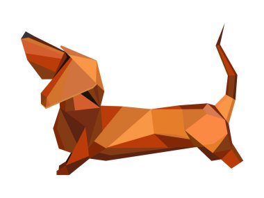 origami köpek vektör çizimi 