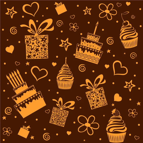 お菓子やプレゼントベクトルイラスト背景 — ストックベクタ