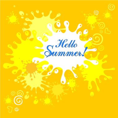 Merhaba Yaz vektör illüstrasyon arka planı 