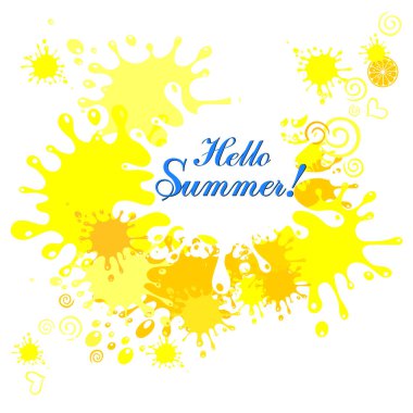 Merhaba Yaz vektör illüstrasyon arka planı 