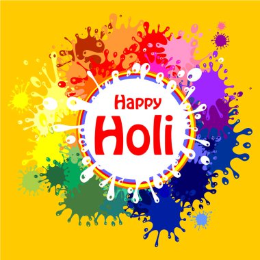 Mutlu Holi vektör illüstrasyon arka planı 