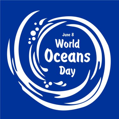 Dünya Okyanusu Günü 8 Haziran vektör illüstrasyon arkaplanı 