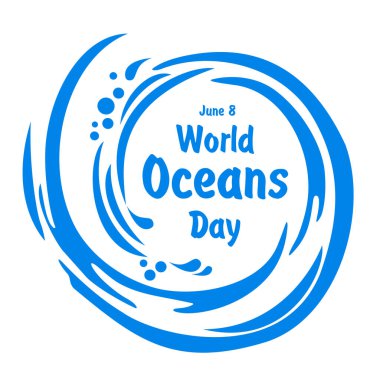 Dünya Okyanusu Günü 8 Haziran vektör illüstrasyon arkaplanı 