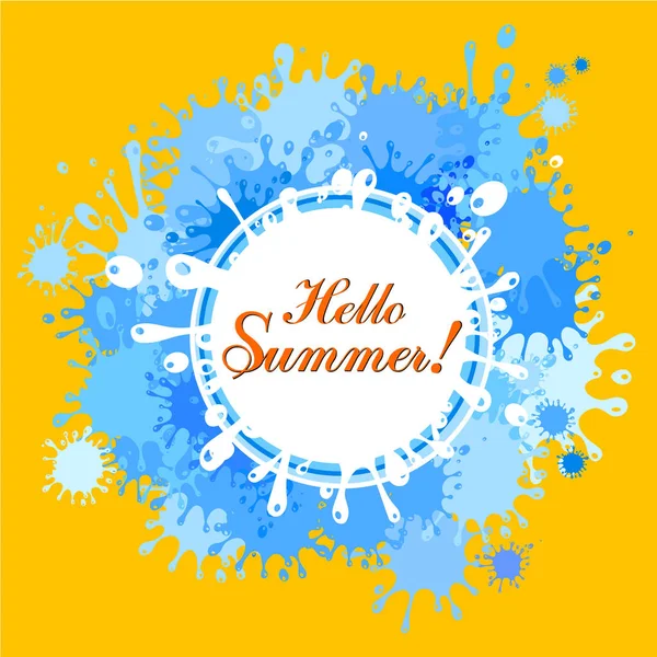 Merhaba Yaz vektör illüstrasyon arka planı 