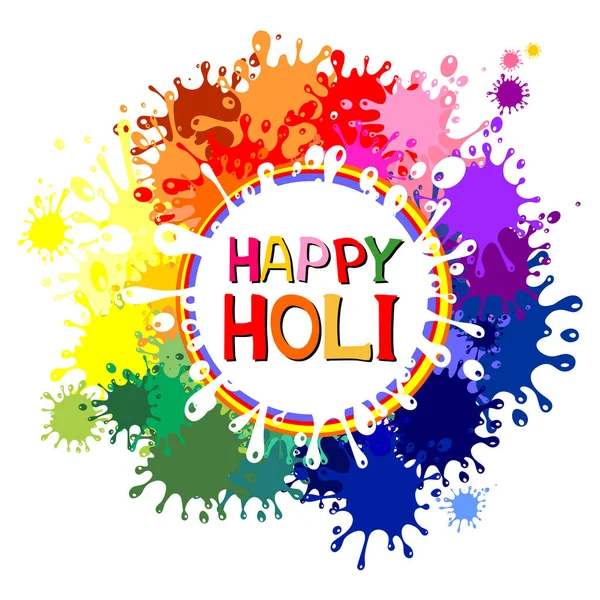 Mutlu Holi vektör illüstrasyon arka planı 