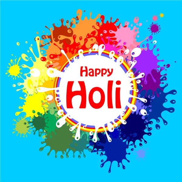 Mutlu Holi vektör illüstrasyon arka planı 
