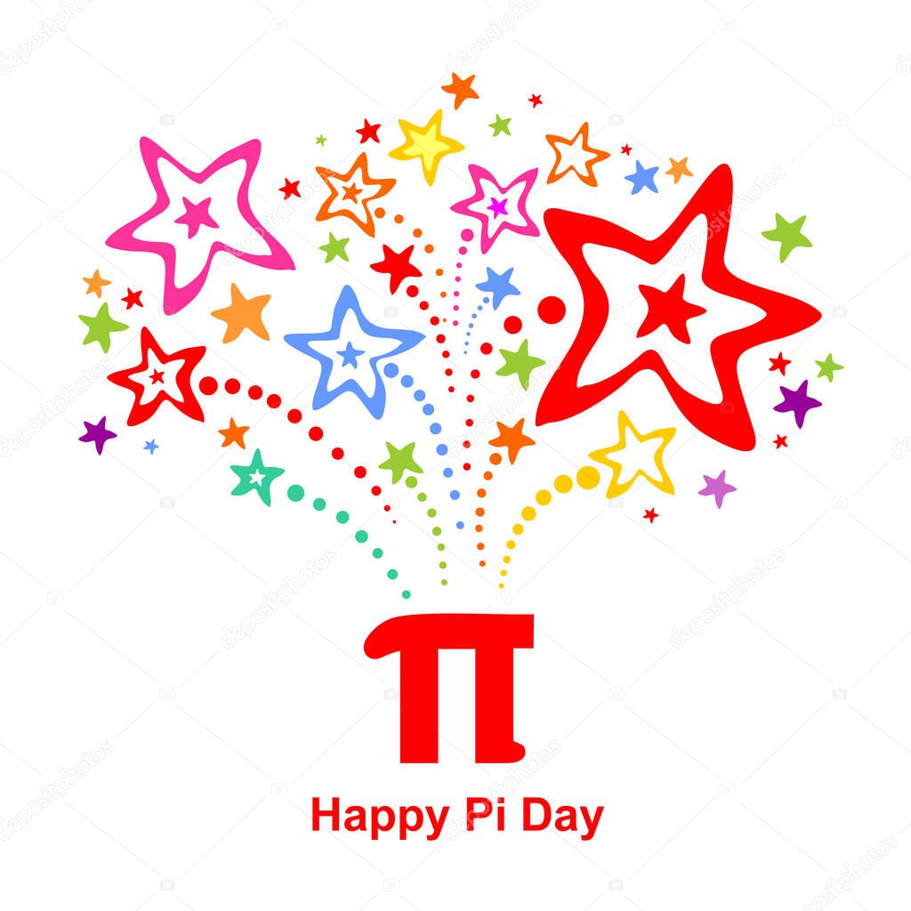 Happy Pi day vector illustration background 