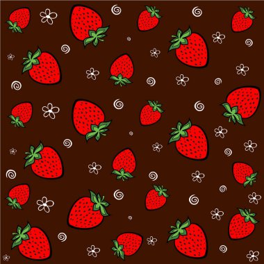 Çilek vektör resimleme arkaplanı 