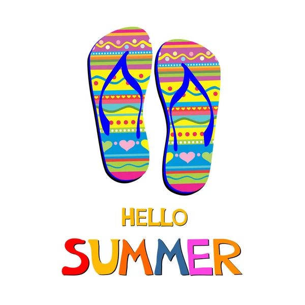 Hello Summer Vector Illustration Background — Stock Vector