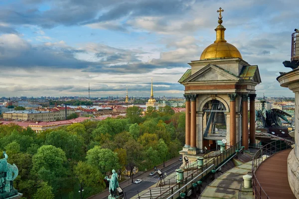 Vista Panorámica San Petersburgo Rusia Desde Catedral San Isaac Cielo — Foto de Stock