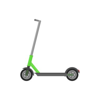 Düz tasarım yeşil scooter vektör grafikleri