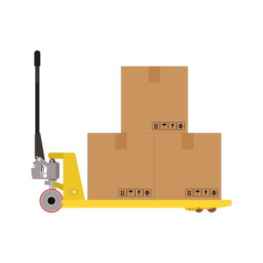 El kaldırma, palet ve karton vektör grafikleri