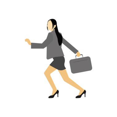 Düz karakter ofis kızı vektör grafikleri