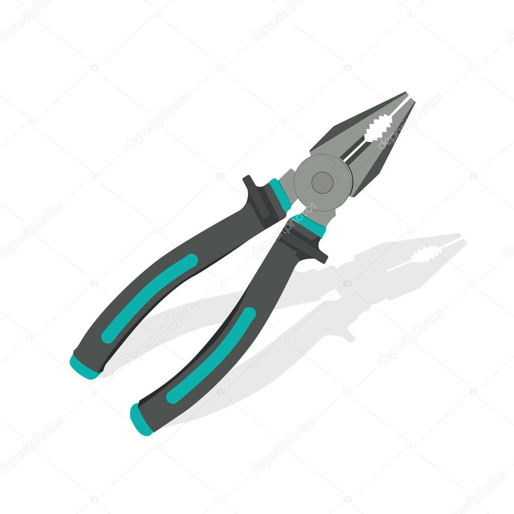 Isolated pliers vector graphics