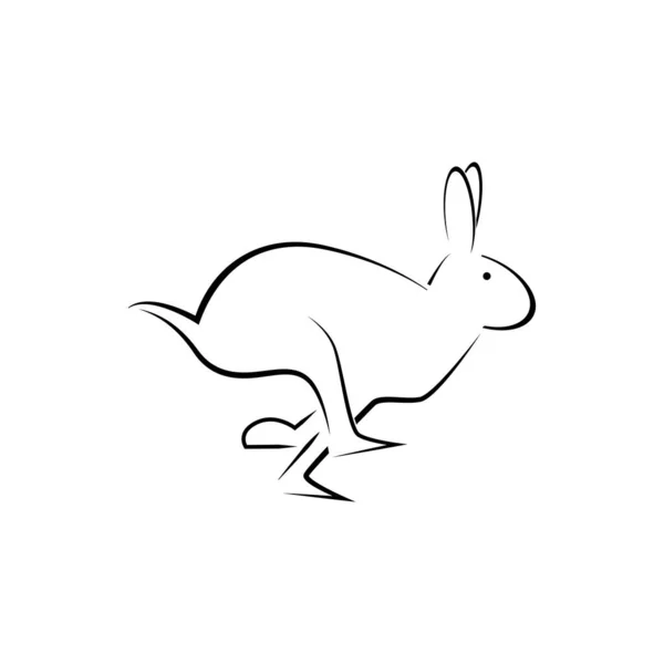 Кролик Запускає Логотип Векторна Графіка — стоковий вектор