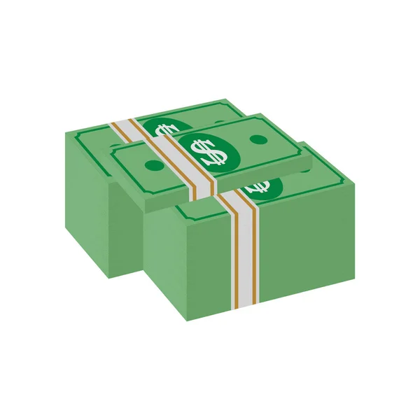 Mucchio Banconote Dollaro Grafica Vettoriale — Vettoriale Stock