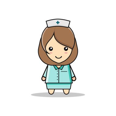 Kawai illüstrasyon hemşire vektör grafikleri