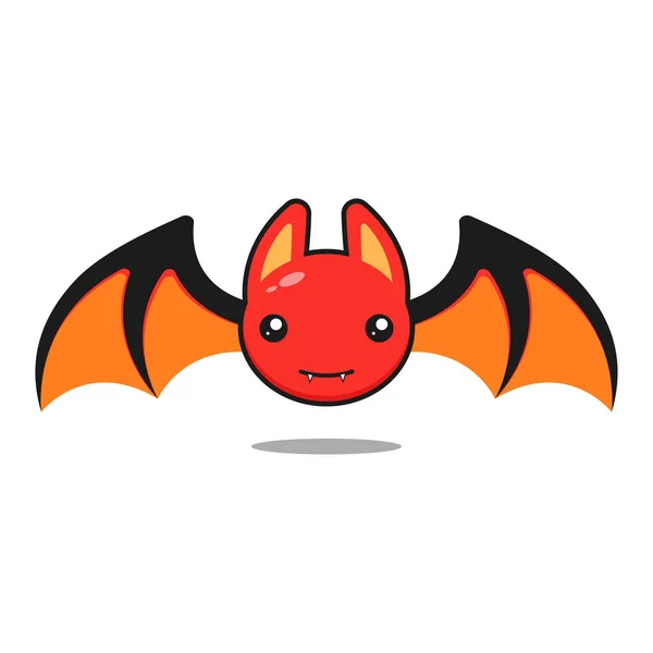 Kawai Ilustración Diablo Murciélago Vector Gráficos — Vector de stock