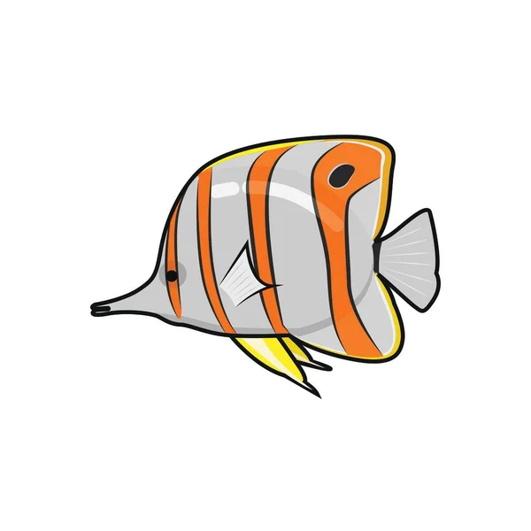 Doodle Illustration Schmetterling Fisch Vektorgrafik — Stockvektor