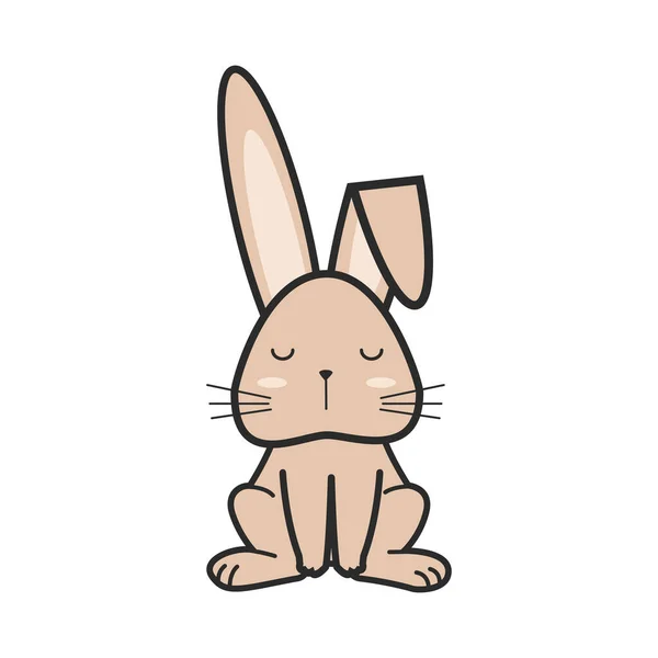 睡眠不足的兔子涂鸦插图矢量图形 — 图库矢量图片