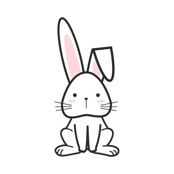 Rabbit Doodle Ilustração Gráficos Vetoriais — Vetor de Stock