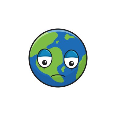 Üzücü dünya karikatür vektör grafikleri