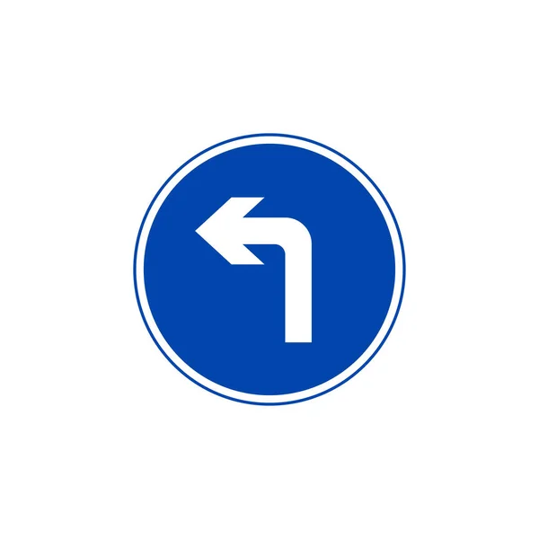 Obligatoire Tourner Gauche Panneaux Signalisation Graphiques Vectoriels — Image vectorielle