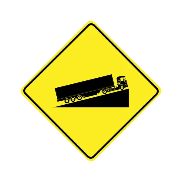 Steep Hill Traffic Signs Vector Graphics — Stock Vector