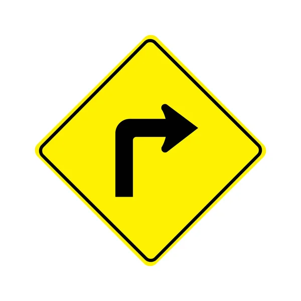 向右拐交通标志矢量图形 — 图库矢量图片