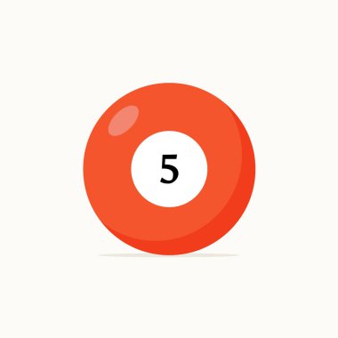 5 numaralı bilardo topu izole vektör grafikleri