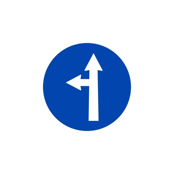 前方または左の交通標識ベクトルグラフィックスをオン — ストックベクタ