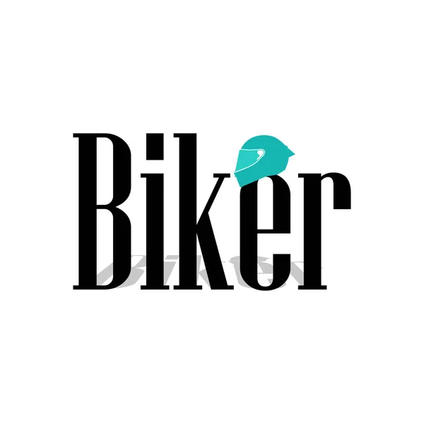 Biker Text Logo Vektorgrafik — Stockvektor