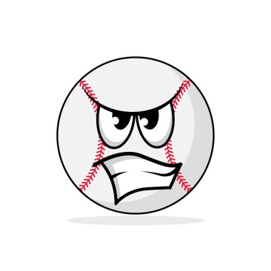 Baseball ball emoticon angry vector graphics