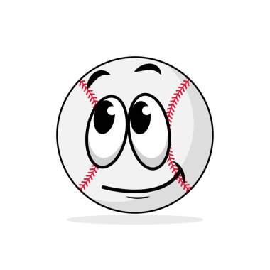 Baseball ball emoticon shocked face vector graphics