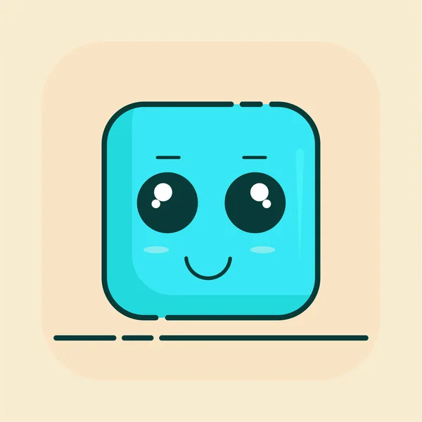 Box Charakter Glücklich Gesicht Vektor Grafiken — Stockvektor